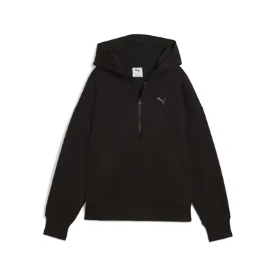 Puma Essentials Women's Half-zip Hoodie In Black