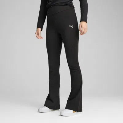 Puma Essentials Women's High-waist Flared Leggings In Black