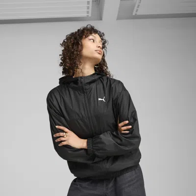 Puma Essentials Women's Relaxed Windbreaker Jacket In Black
