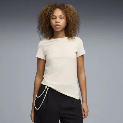 Puma Essentials Women's Script T-shirt In Neutral