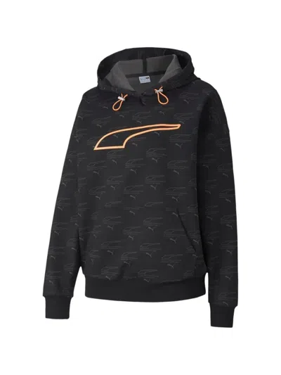 Puma Evide Logo-print Hoodie In Black