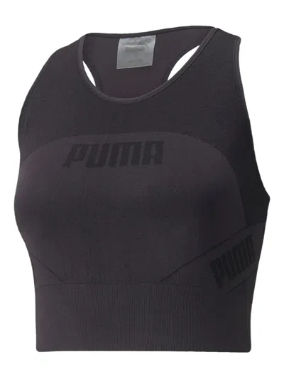 Puma Evostripe Evoknit Crop Top In Black