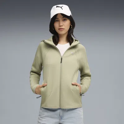 Puma Evostripe Full-zip Hoodie Women In Green