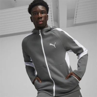 Puma Evostripe Full-zip Men's Hoodie In Mineral Gray