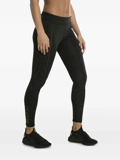 Puma Explosive Avow Night Tight Printed Leggings In Black