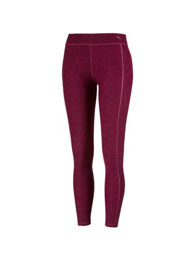 Puma Explosive Avow Tight Patterned Leggings In Red