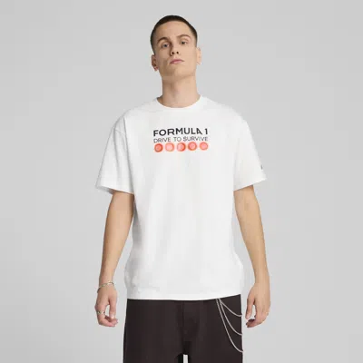 Puma F1 Dts Graphic Tee- Relaxed In White