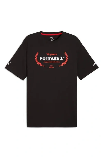 Puma F1 Essentials Cotton Graphic T-shirt In Black