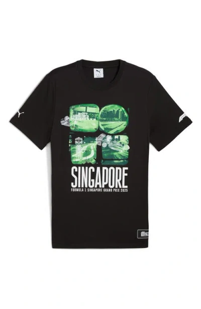 Puma F1 Signapore Cotton Graphic T-shirt In Black