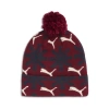 Puma Fair Isle Winter Pom Pom Beanie Hat In Dark Red