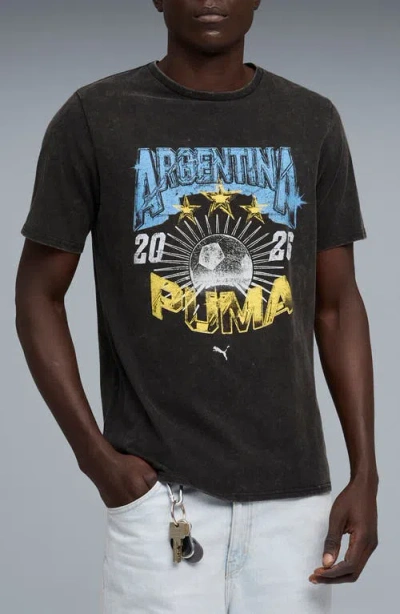 Puma Mens  Fanpack 90s Bespoke Tee In Black/team Light Blue