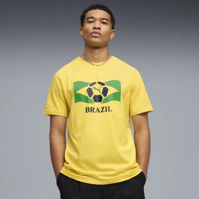 Puma Mens  Fanpack Shortsleeve Tee In Pele Yellow/fast Green