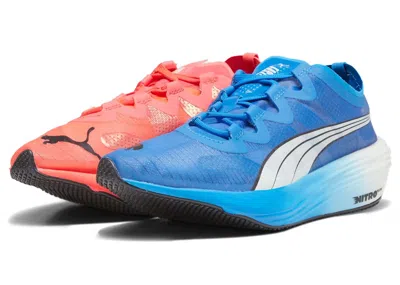 Pre-owned Puma Fastfwd Nitro Elite Mismatch (women's) Sneakers In Fire Orchid/ultra Blue/white