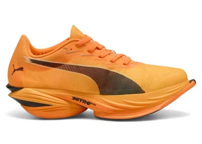 Pre-owned Puma Fastr Nitro Elite 3 Black (women's) Sneakers In Heat Fire/ Black