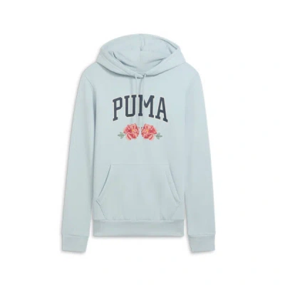 Puma Faux Embroidered Floral Women's Hoodie In Frosted Dew