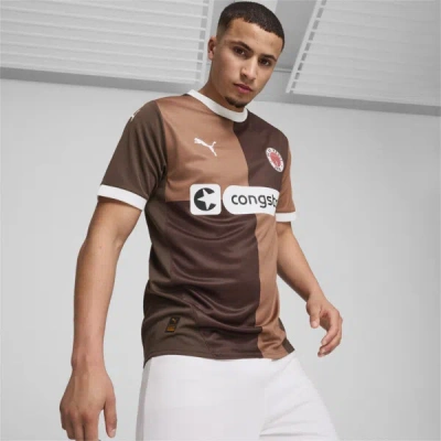 Puma Fc St. Pauli 24/25 Men's Home Soccer Jersey In Espresso Brown- White