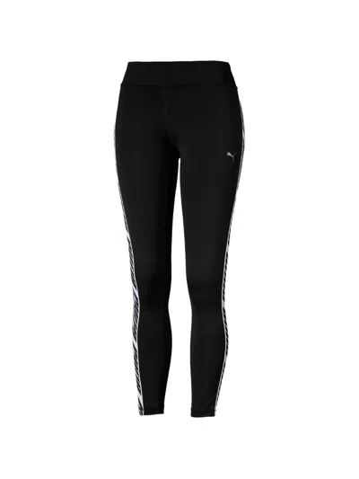 Puma Feel It 7/8 Logo-tape Leggings In Black