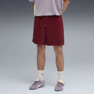 Puma Fenty X  Towelling Track Shorts Unisex In Red
