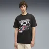 Puma Scuderia Ferrari Sportswear Cotton Graphic T-shirt In Black