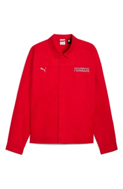 Puma Ferrari Lifestyle Jacket In Red