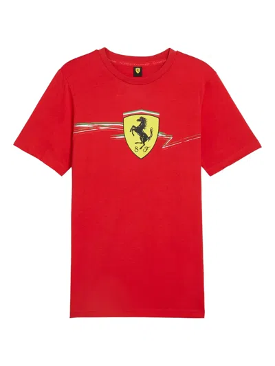 Puma Ferrari Race Big Shield T-shirt In Red