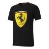 Puma Ferrari Race Big Shieldtee+ Printing Short Sleeve Black In Black