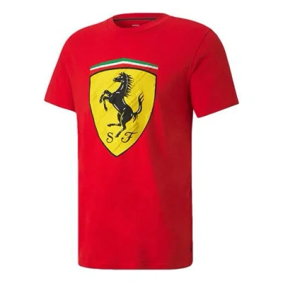 Puma Ferrari Race Big Shieldtee+ Printing Short Sleeve Racing Red T-shirt