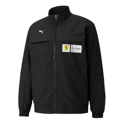 Puma Ferrari Racing Series Logo Sports Stand Collar Jacket Black