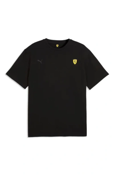 Puma Ferrari Speed Cotton Graphic T-shirt In Black
