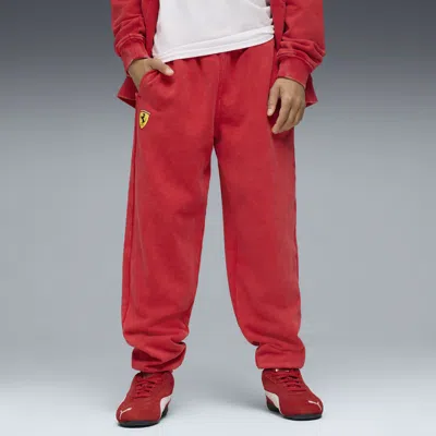 Puma Ferrari Sportswear Kids Pant Youth In Red