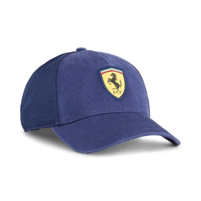 Puma Ferrari Trucker Cap In Blue