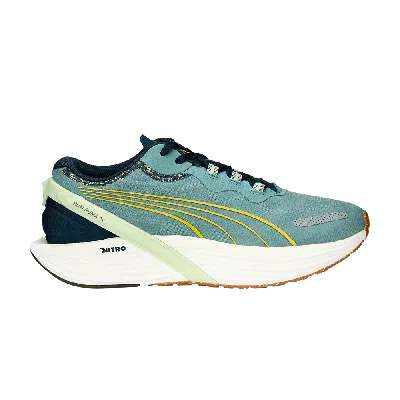 Pre-owned Puma First Mile X Wmns Run Xx Nitro 'adriatic Fresh Pear' In Blue