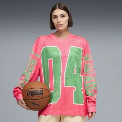 Puma Flau'jae Women's Oversized Long Sleeve Jersey In Pink