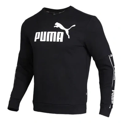 Puma Fleece Lined Stay Warm Casual Sports Round Neck Pullover Black