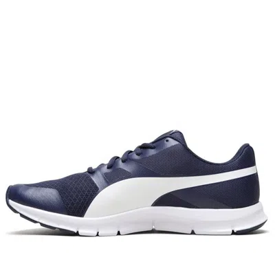 Puma Flexracer Non-slip Cozy Low Top Sports Skate Shoes Blue White In Black