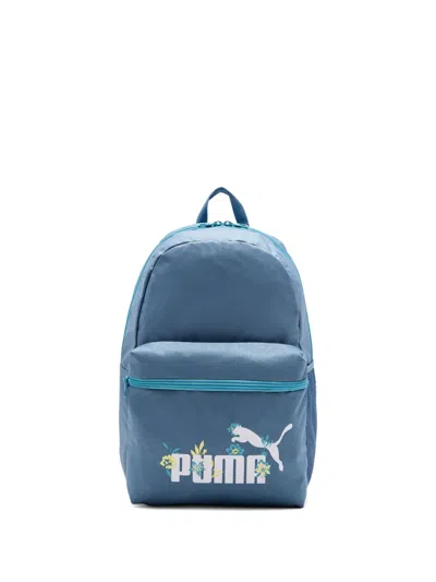 Puma Floral-appliqué Backpack In Blue