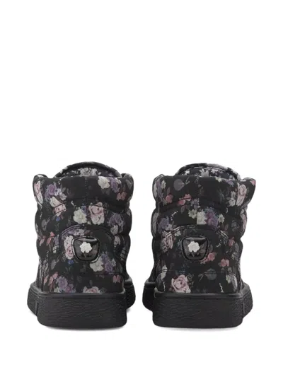 Puma Floral Print High-top Sneakers In Black