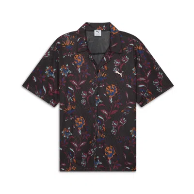 Puma Floral Sport Aop Shirt In Black