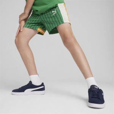 Puma For The Fanbase Big Kids' Basketball Shorts In Archive Green