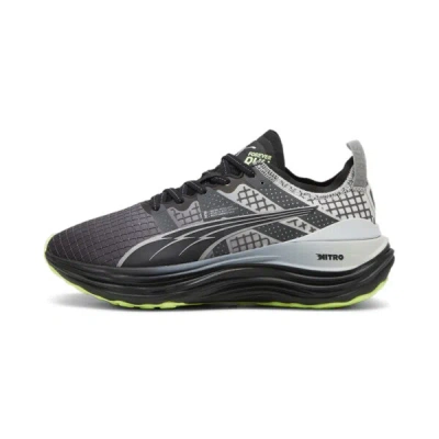 Puma Foreverrun Nitro™ Water-repellent Women's Running Shoes In Black-glacial Gray-fizzy Apple