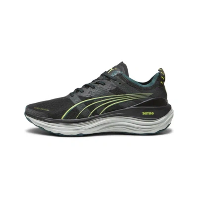 Puma Foreverrun Nitro™ Winterized Men's Running Shoes In Black-malachite-yellow Burst
