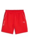 Puma Formula 1® Essential Logo Fleece Sweat Shorts In Red