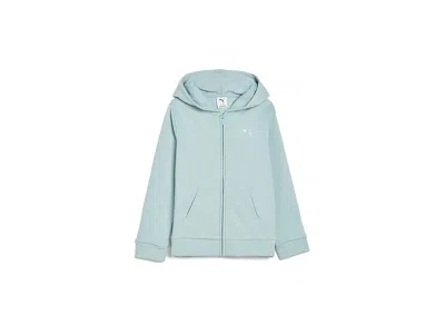 Puma Foundations Fleece Full Zip Hoodie (big Kid) Girl's Sweatshirt Pale Blue: Sm (7 Big Kid)