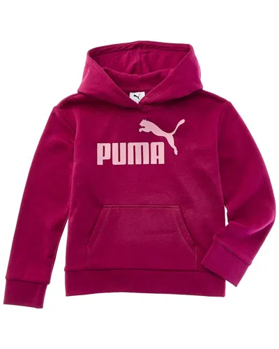 Puma Foundations Fleece Pullover Hoodie In Burgundy