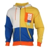 Puma Full-zip Hooded Jacket Gray Blue Yellow In Multi