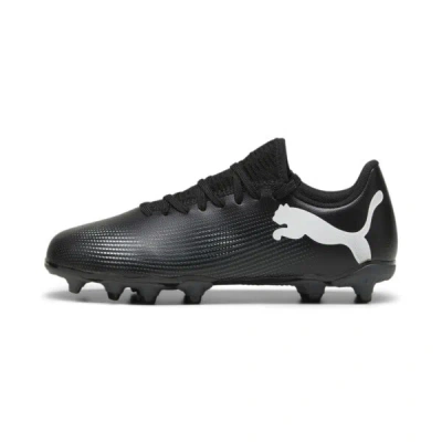 Puma Future 7 Play Fg/ag Big Kids' Soccer Cleats Shoes In Black- White