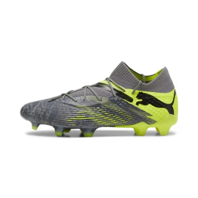 Puma Future 7 Ultimate Rush Firm Ground/artificial Ground Men's Soccer Cleats Shoes In Strong Gray-cool Dark Gray-electric Lime