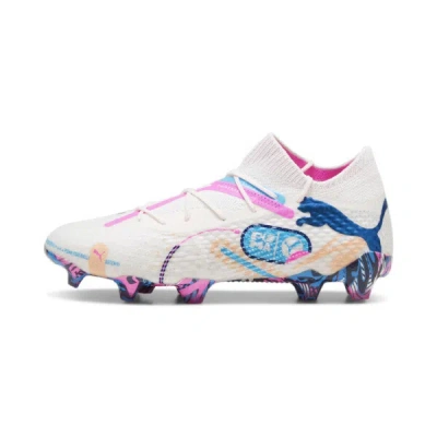Puma Future 7 Ultimate Volume Up Firm Ground/artificial Ground Men's Soccer Cleates Shoes In White-luminous Blue-poison Pink-fizzy Melon-bluemazing