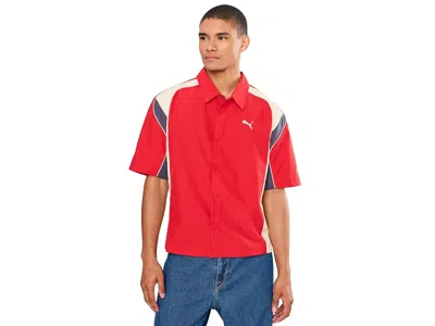 Puma Future Archive Boxy Woven Moto Shirt Clothing For All Time Red: Sm, Polyester