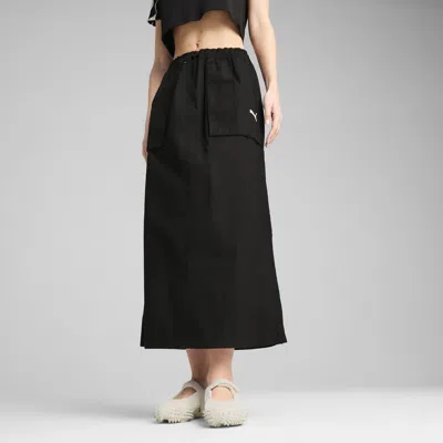 Puma Future Archive Women's Zip-off Maxi Woven Skirt In Black